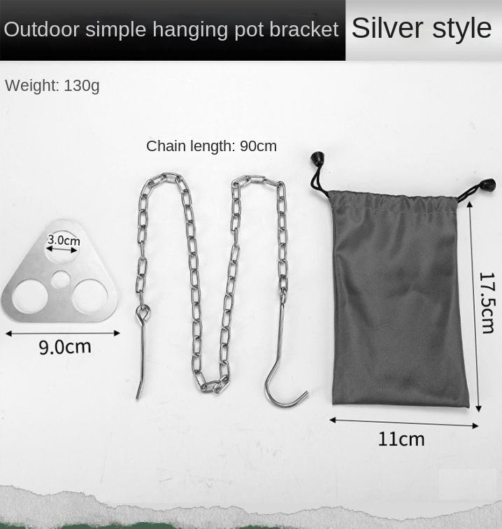 Portable Stainless Steel Tripod Bonfire Rack with Hanging Hook