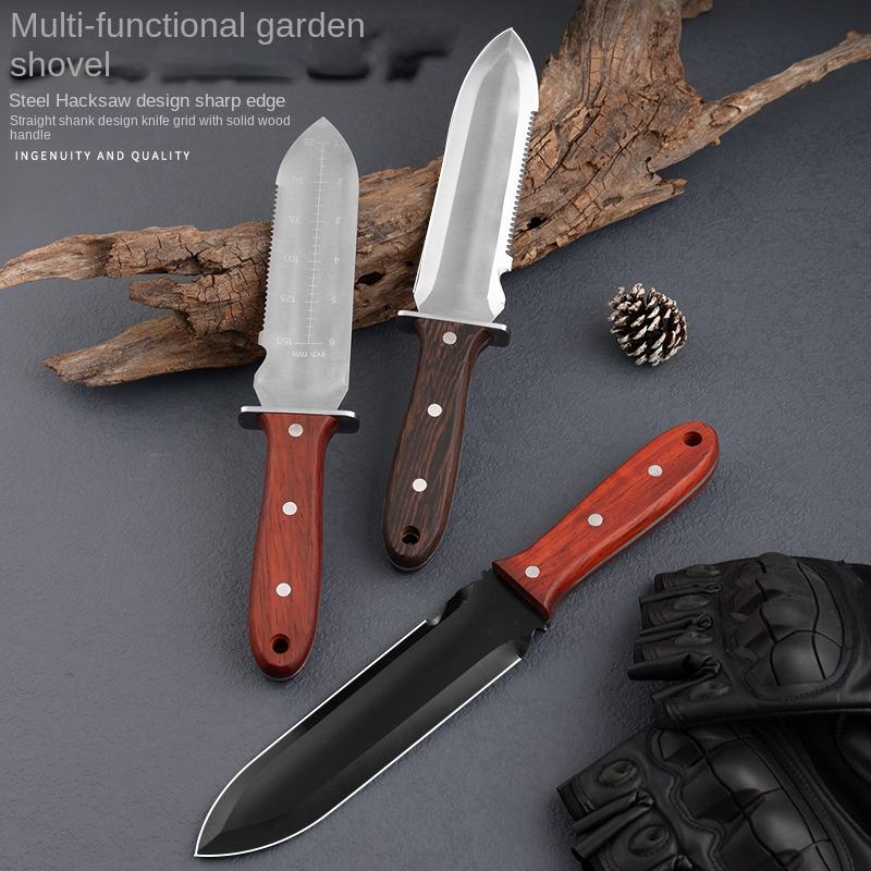 Multifunctional Galvanized Steel Garden Shovel - Portable Flat Spade