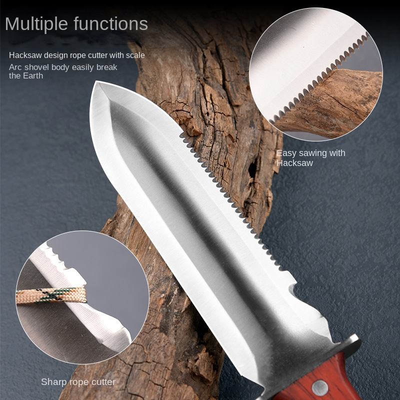 Multifunctional Galvanized Steel Garden Shovel - Portable Flat Spade