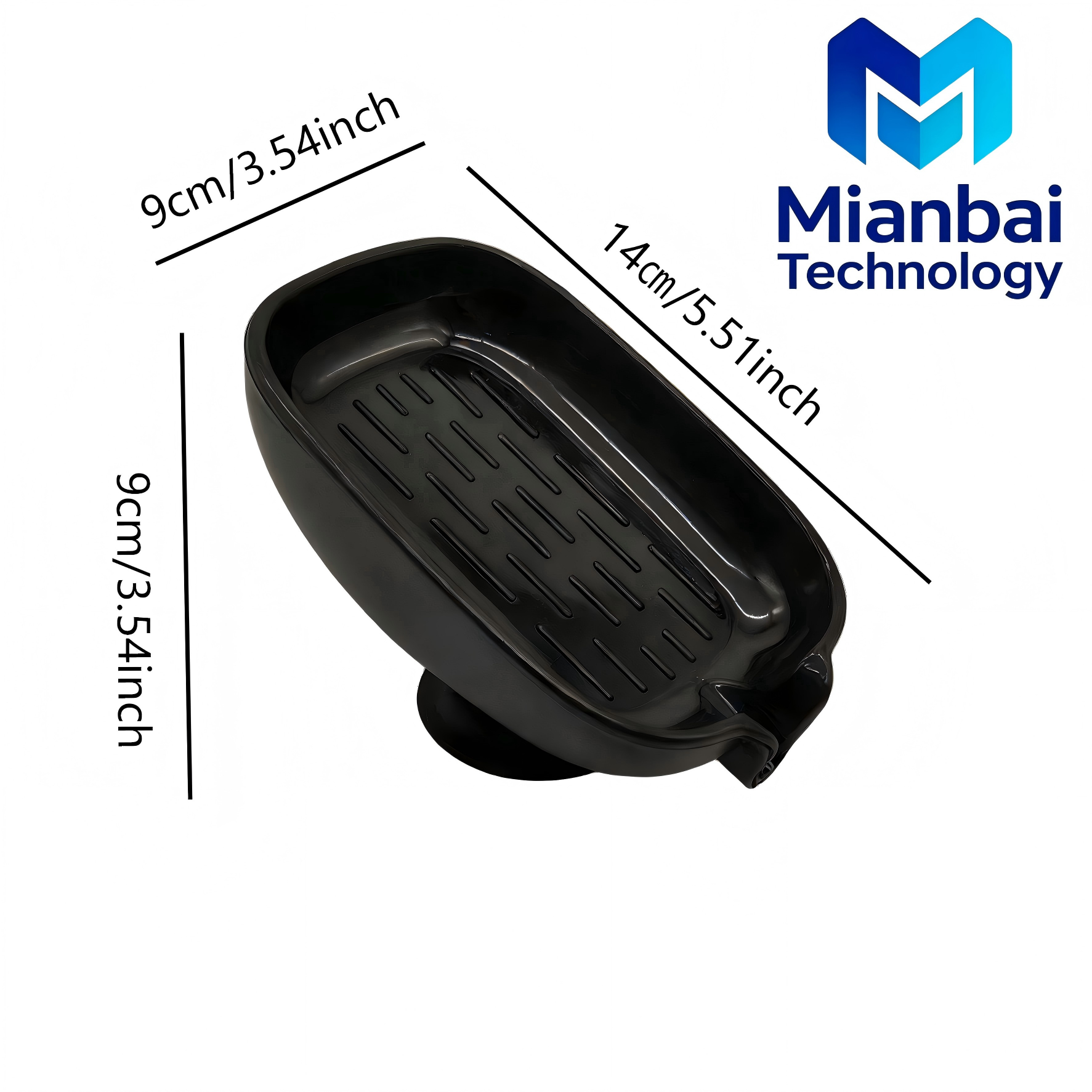 Self-Draining PP5 Soap Dish with Suction Mount - Quick-Dry Soap Tray