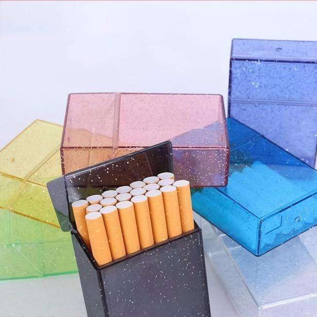 Portable Transparent PP Cigarette Case with Automatic Opening - Waterproof