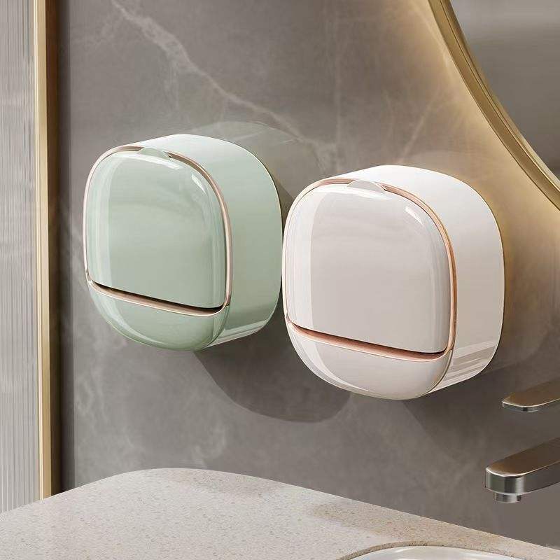 Modern Waterproof Wall-Mounted Soap Dish with Drainage Tray, 12 x 5 x 11.5 cm
