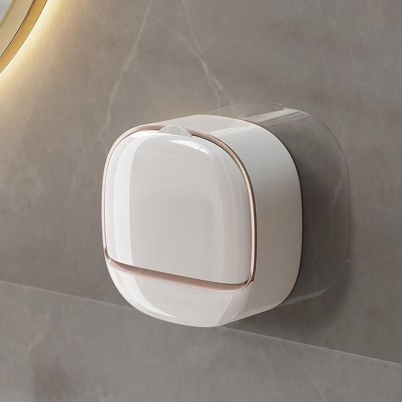 Modern Waterproof Wall-Mounted Soap Dish with Drainage Tray, 12 x 5 x 11.5 cm