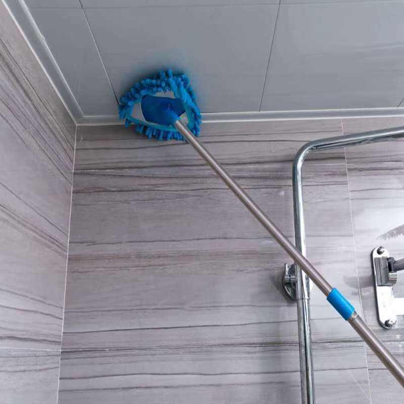 Triangular Microfiber Dust Mop with Telescopic Handle - High Water Uptake