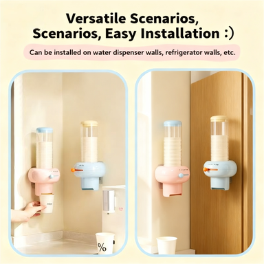 Multifunctional ABS+PC Cup Holder Rack - Washable, Non-Slip Paper Cup Dispenser