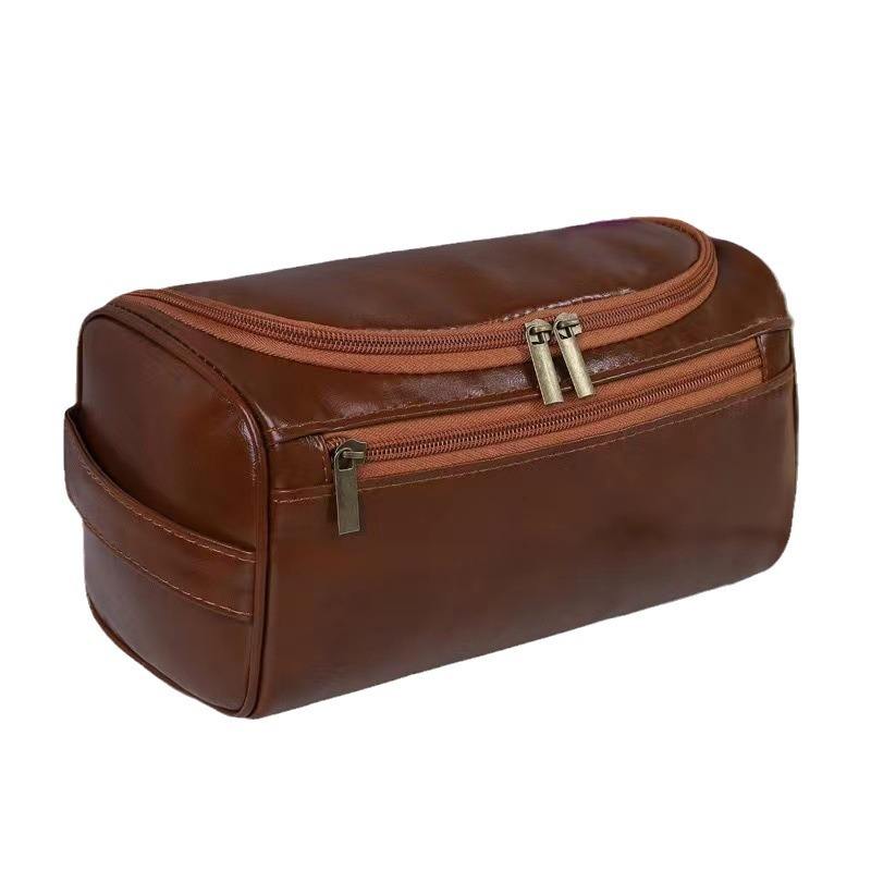 Large Capacity PU Leather Toiletry Bag - Travel Wash Bag for Men and Women