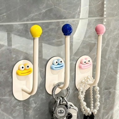 Adhesive Hair Tie and Headband Holder - Wall Mounted Plastic Storage Hook