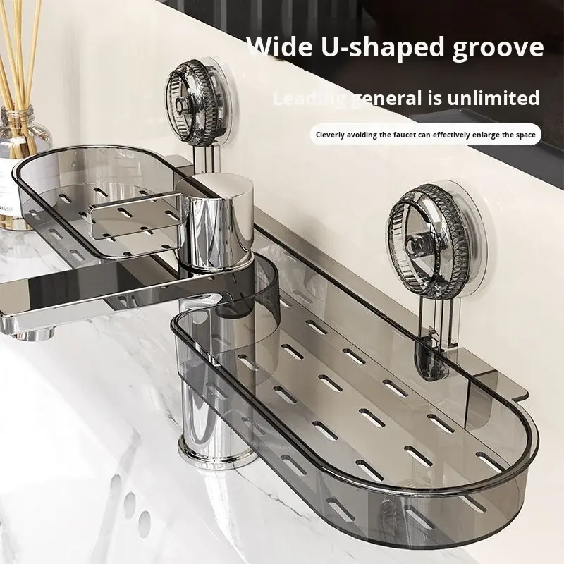 Suction Cup Shower Shelf - No-Drill Removable Wall Rack for Bathroom and Kitchen