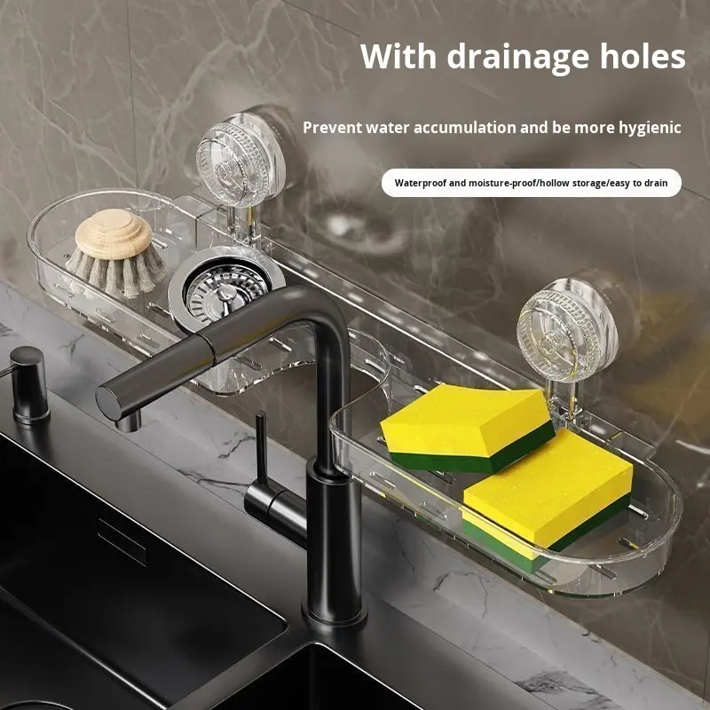 Suction Cup Shower Shelf - No-Drill Removable Wall Rack for Bathroom and Kitchen