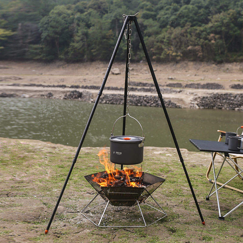 Stainless Steel Folding Portable BBQ Grill with Carry Bag - Adjustable Height