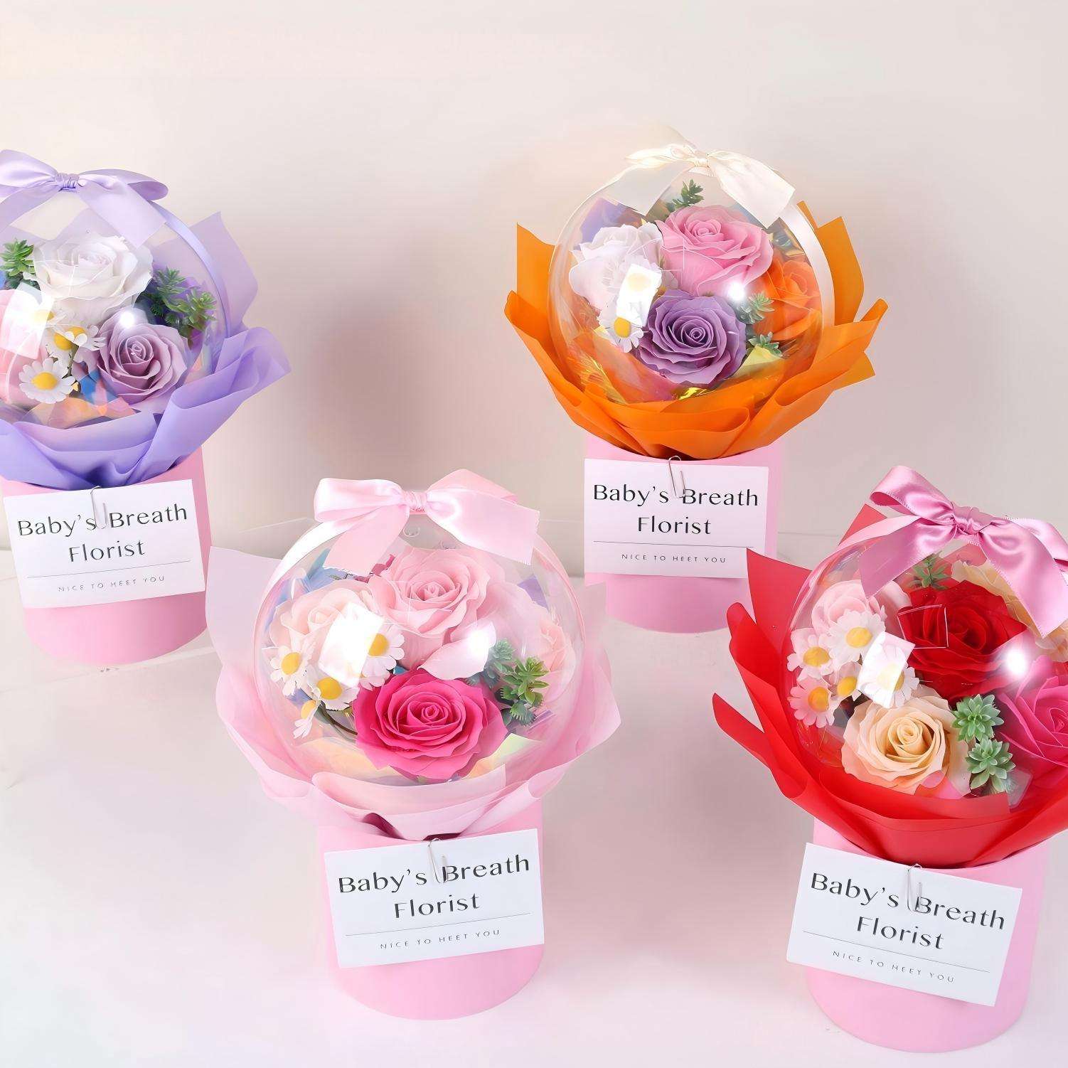 Custom Handmade Artificial Rose Bouquet Gift Box for Valentine’s and Mother’s Day