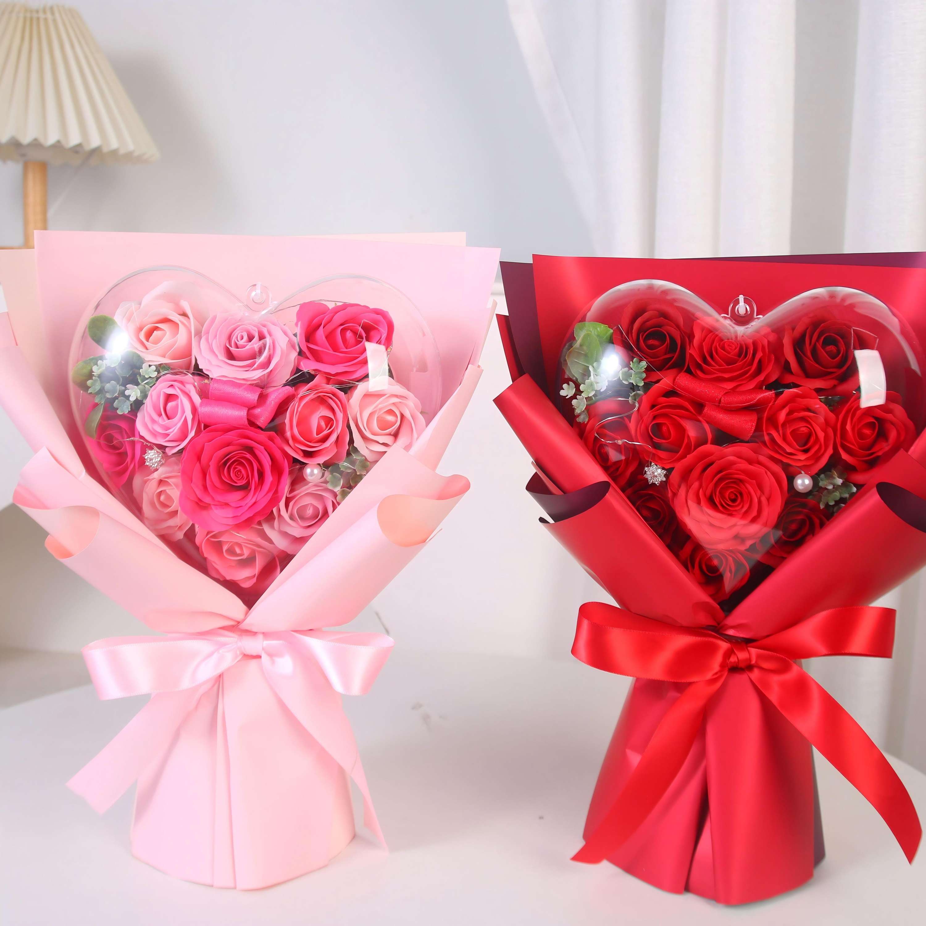 Custom Handmade Artificial Rose Bouquet Gift Box for Valentine’s and Mother’s Day
