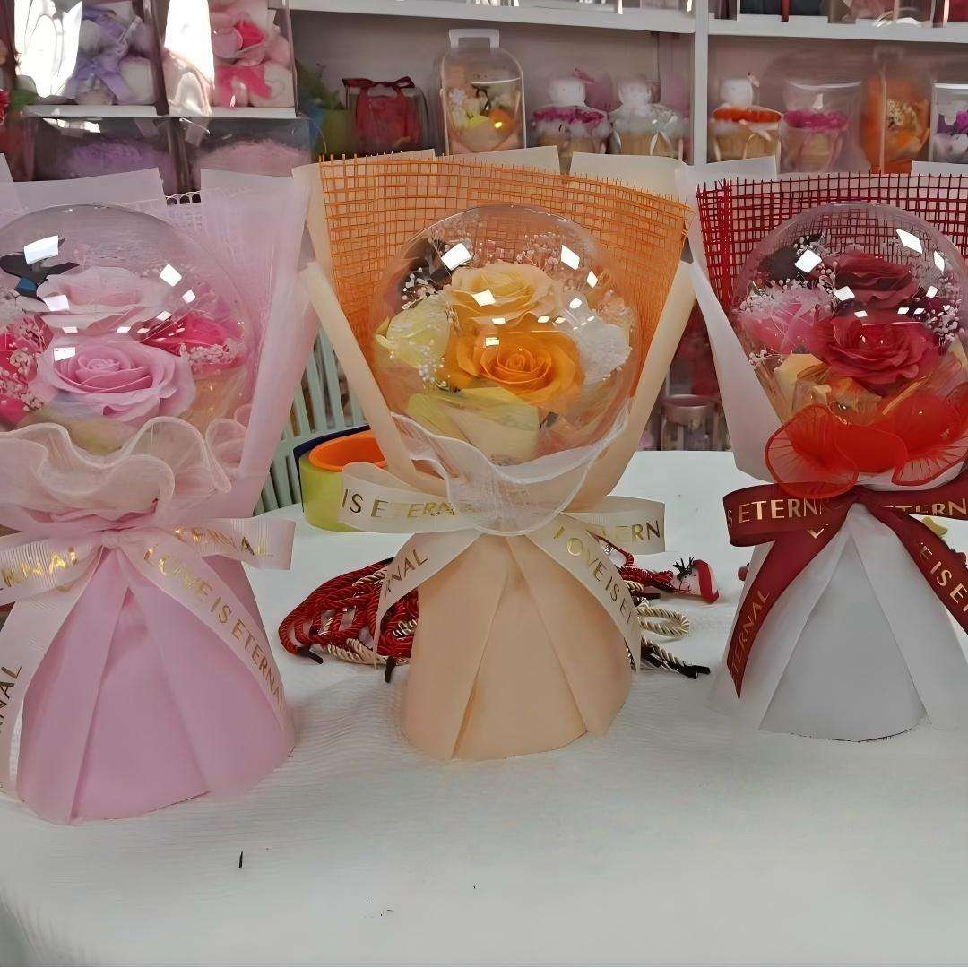 Custom Handmade Artificial Rose Bouquet Gift Box for Valentine’s and Mother’s Day