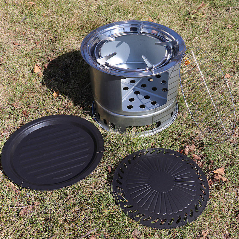 Portable Folding Camping Wood Stove - Windproof Outdoor Cooking Stove