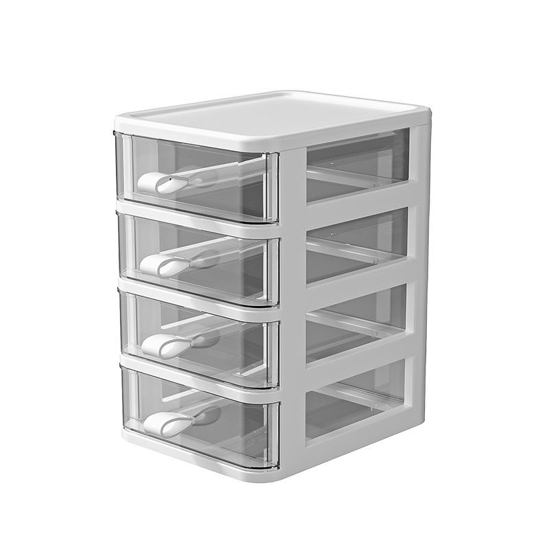 Transparent PP Stackable Desktop Storage Box with Dust Cover, 17 x 13.4 x 15.7 cm