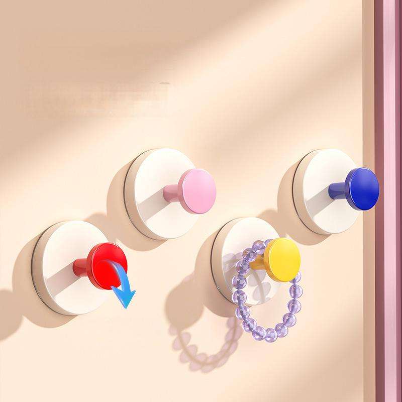 Strong-Load Suction Cup Wall Hook - No-Drill Adhesive Hook with Key Cap Holder