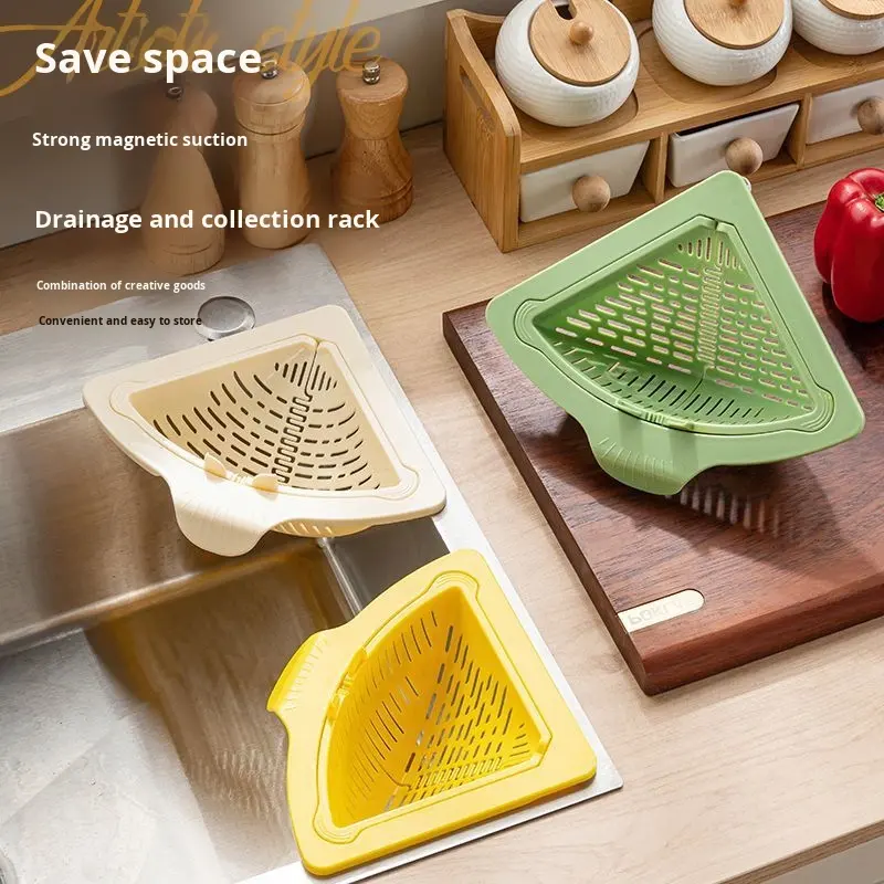 Magnetic Foldable PP Sink Drain Basket - Kitchen Food Strainer and Filter