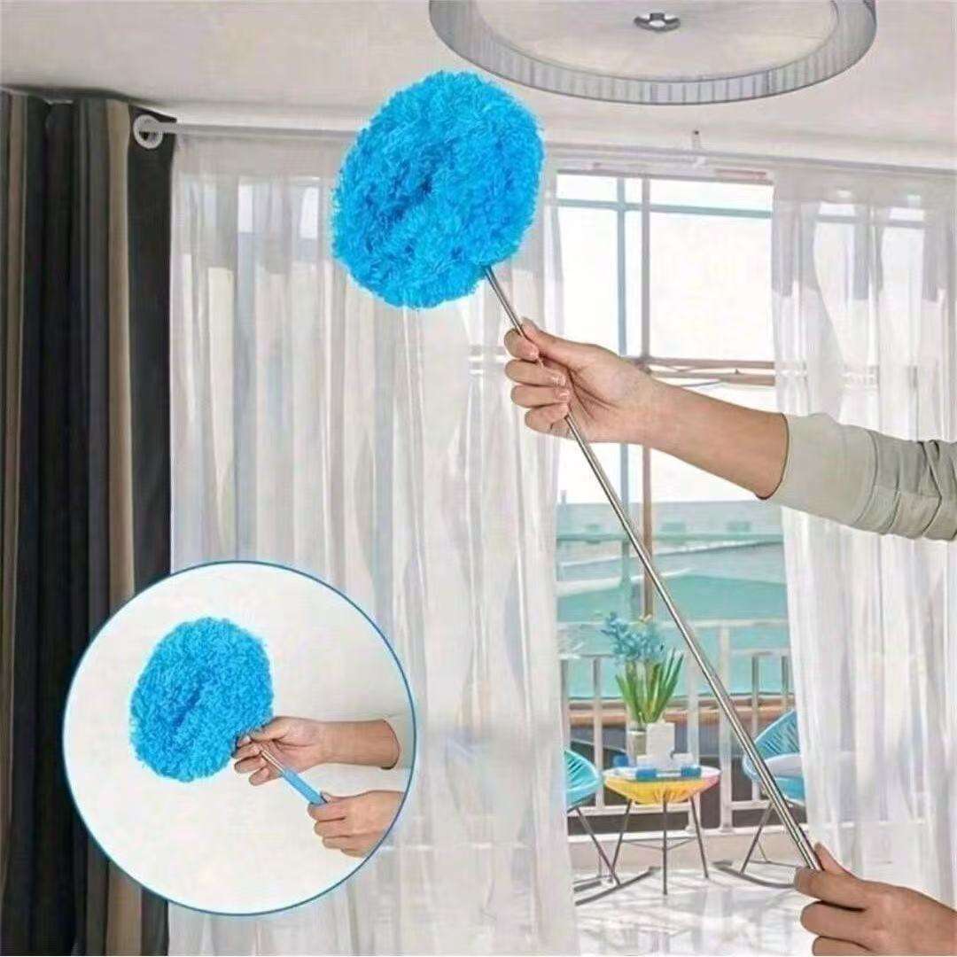 Ceiling Fan Cleaning Duster with Flexible Telescopic Pole and Steel Handle