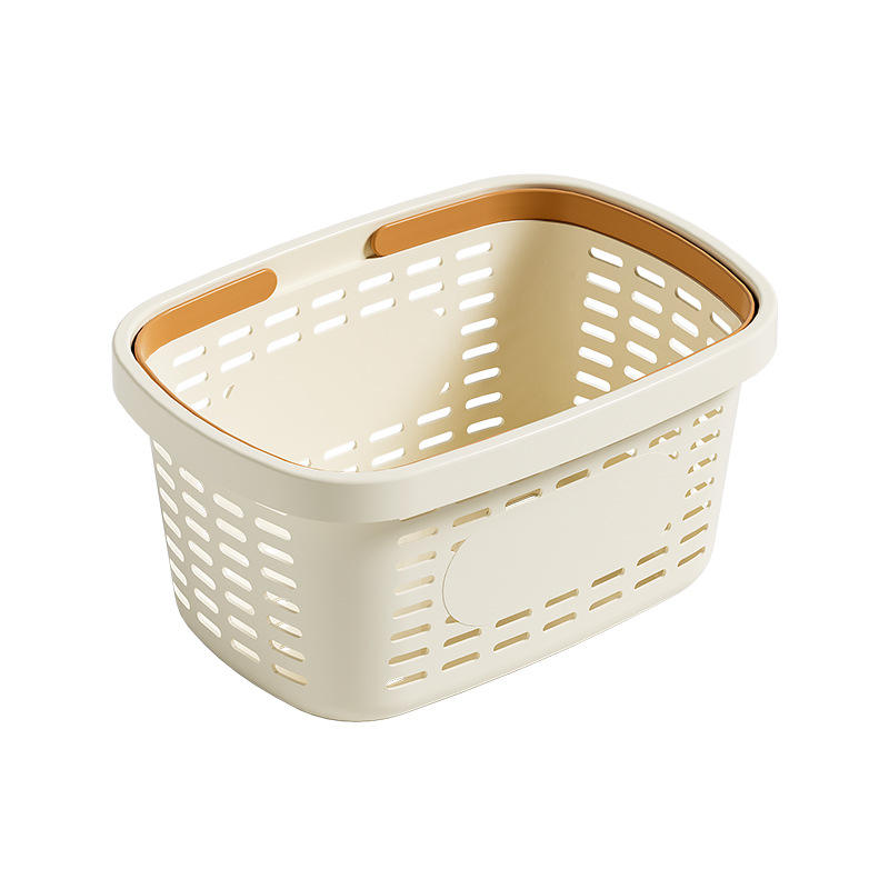 Modern Rectangular Plastic Storage Basket with Handle - Multi-Purpose Organizer