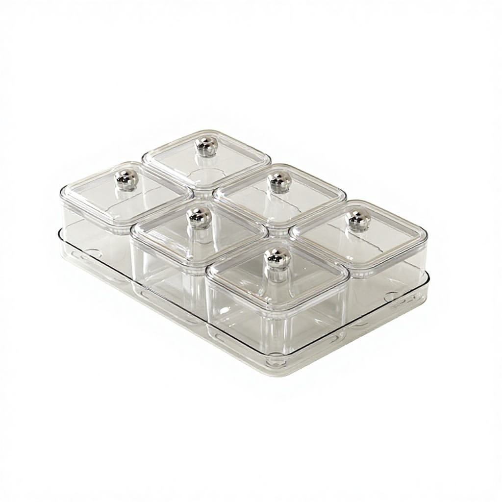 Sealed Snack and Spice Storage Box with Dividers, 31 x 20 x 11 cm
