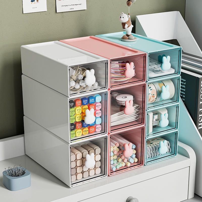 Transparent Square Desktop Drawer Organizer for Office and Study
