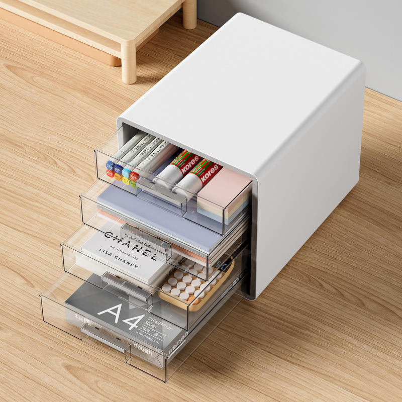 Modern Transparent Desktop File Cabinet for Stationery, 28.5 x 35 x 29 cm
