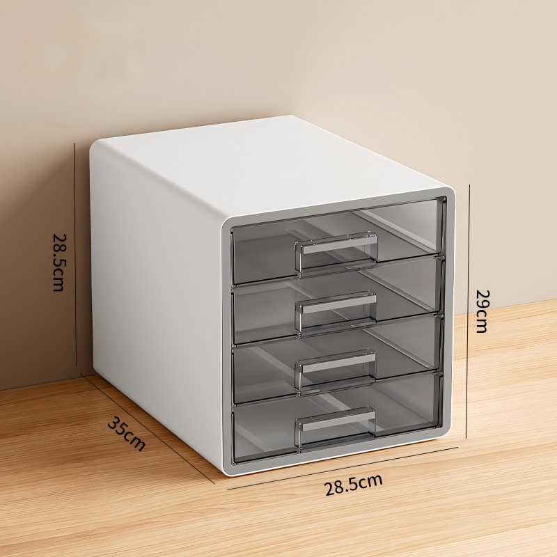 Modern Transparent Desktop File Cabinet for Stationery, 28.5 x 35 x 29 cm
