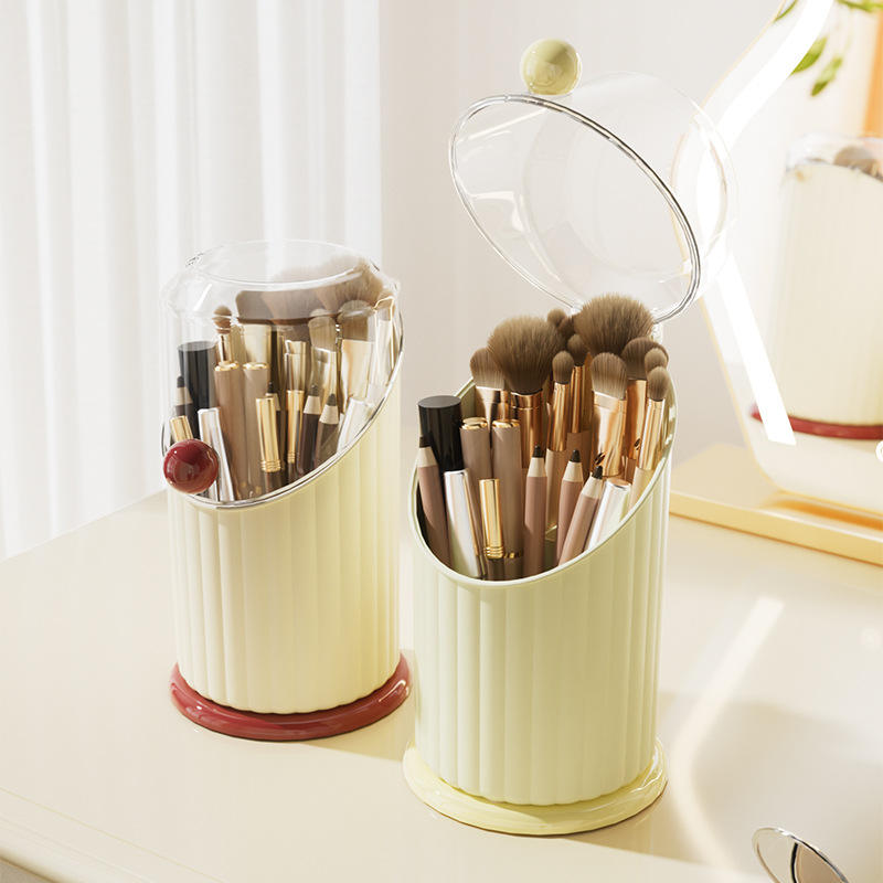 Modern Makeup Brush and Lipstick Organizer with Lid, 1 L