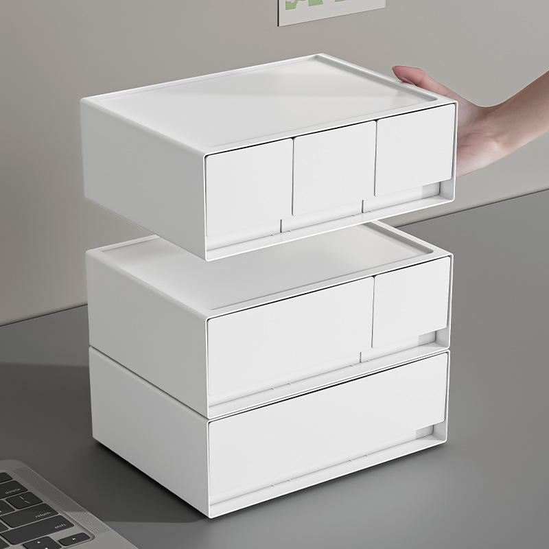Modular Stackable Cosmetic Drawer Organizer - Rectangular Desktop Storage