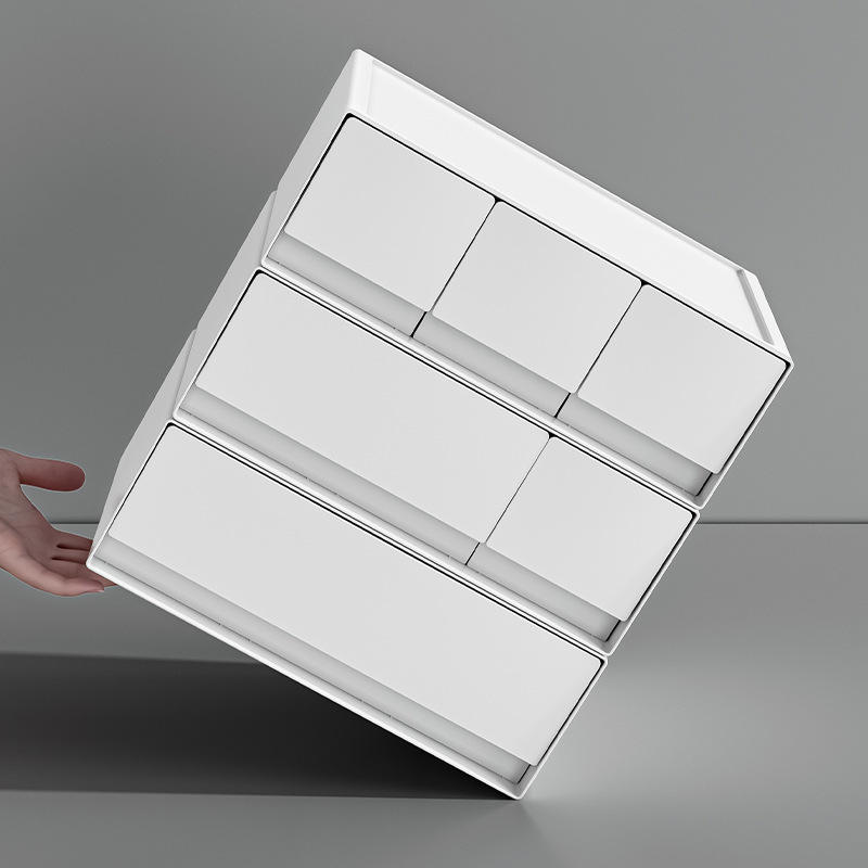 Modular Stackable Cosmetic Drawer Organizer - Rectangular Desktop Storage