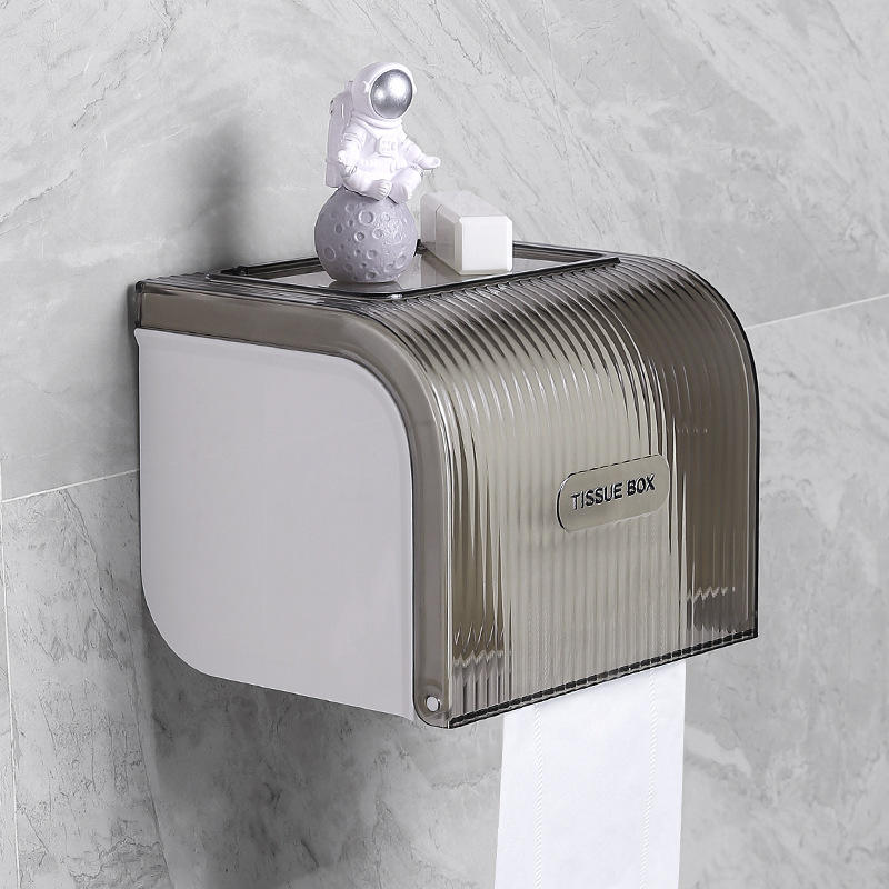 Wall-Mounted Waterproof Toilet Paper Holder - No-Drill Tissue Box, 18 x 14.2 x 13.5 cm