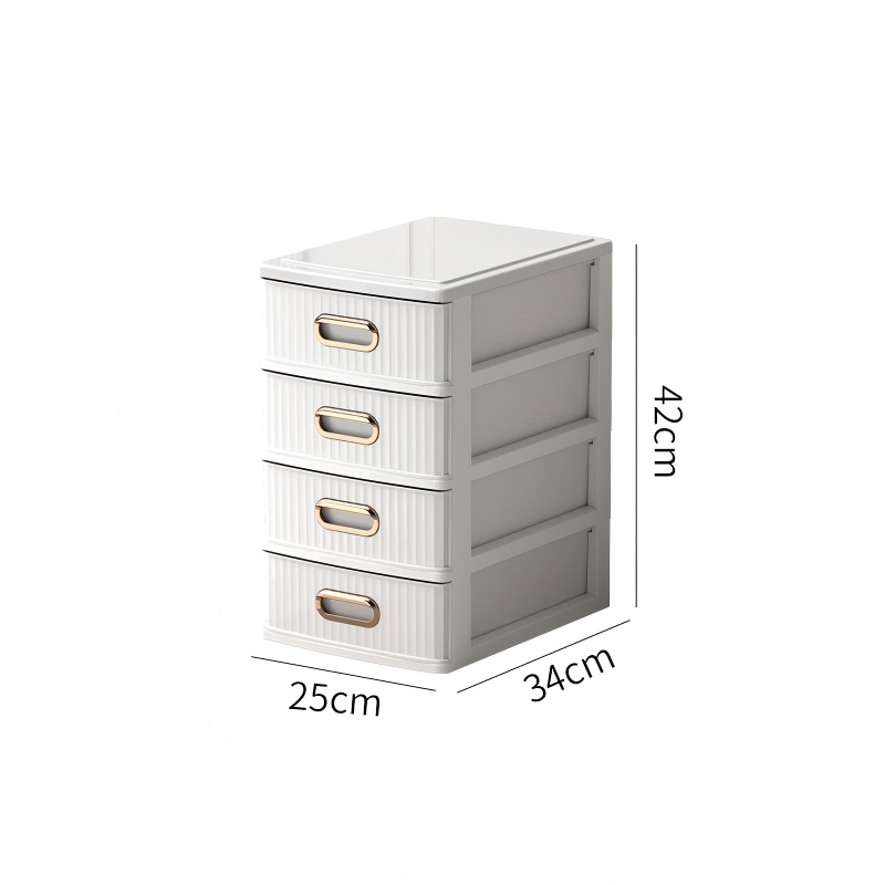 4-Layer Injection-Moulded PP Transparent Desktop Organizer, 25 x 34 x 42 cm