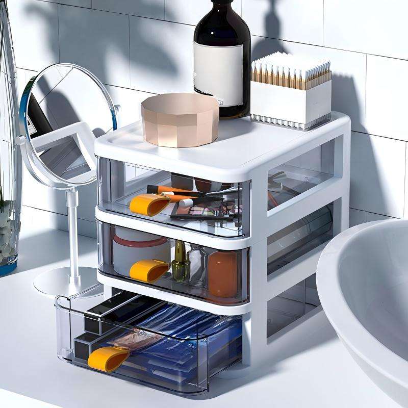 4-Layer Drawer Desktop Organizer, 13.4 x 17 x 20.7 cm - PP, PS and TPE