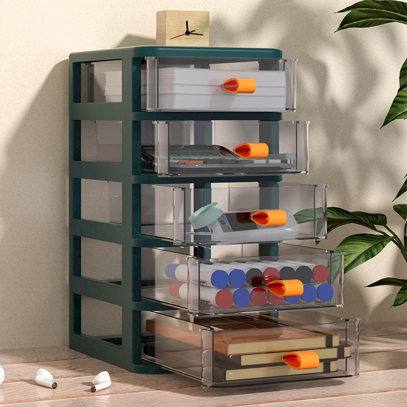 4-Layer Drawer Desktop Organizer, 13.4 x 17 x 20.7 cm - PP, PS and TPE