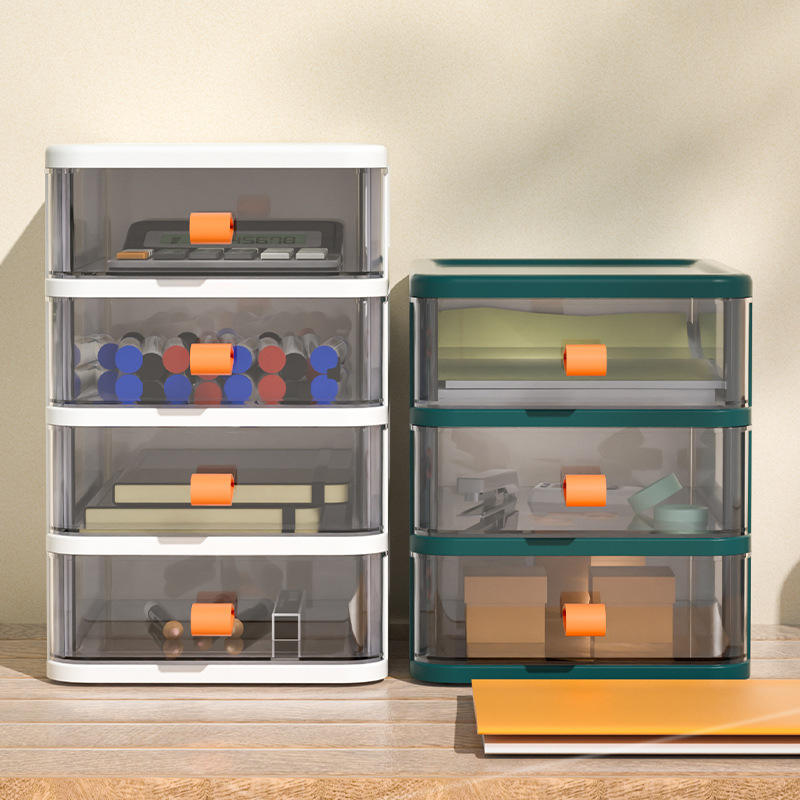 2-Layer Rectangular Plastic Desktop Organizer, 13.4 x 17 x 10.7 cm