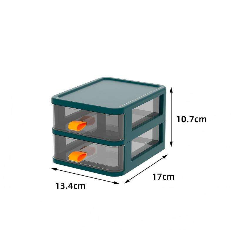 2-Layer Rectangular Plastic Desktop Organizer, 13.4 x 17 x 10.7 cm
