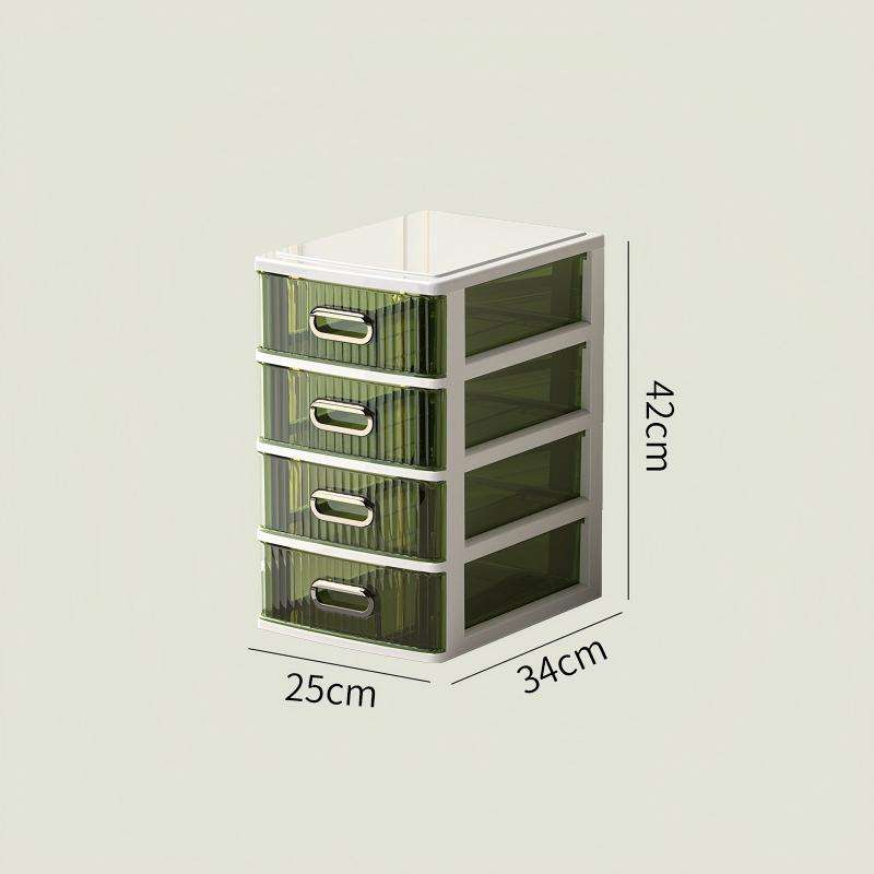 4-Layer Transparent Plastic Desktop Organizer with Dividers, 17 x 24 x 39.5 cm