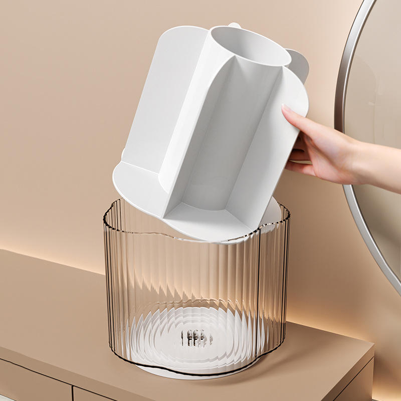 Rotating Flower-Shaped Makeup Brush and Lipstick Organizer, 13.5 x 12.7 x 12.7 cm