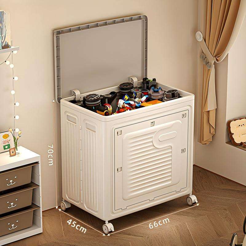 Large Foldable PP Storage Cabinet and Laundry Basket, 66 x 45 x 70 cm