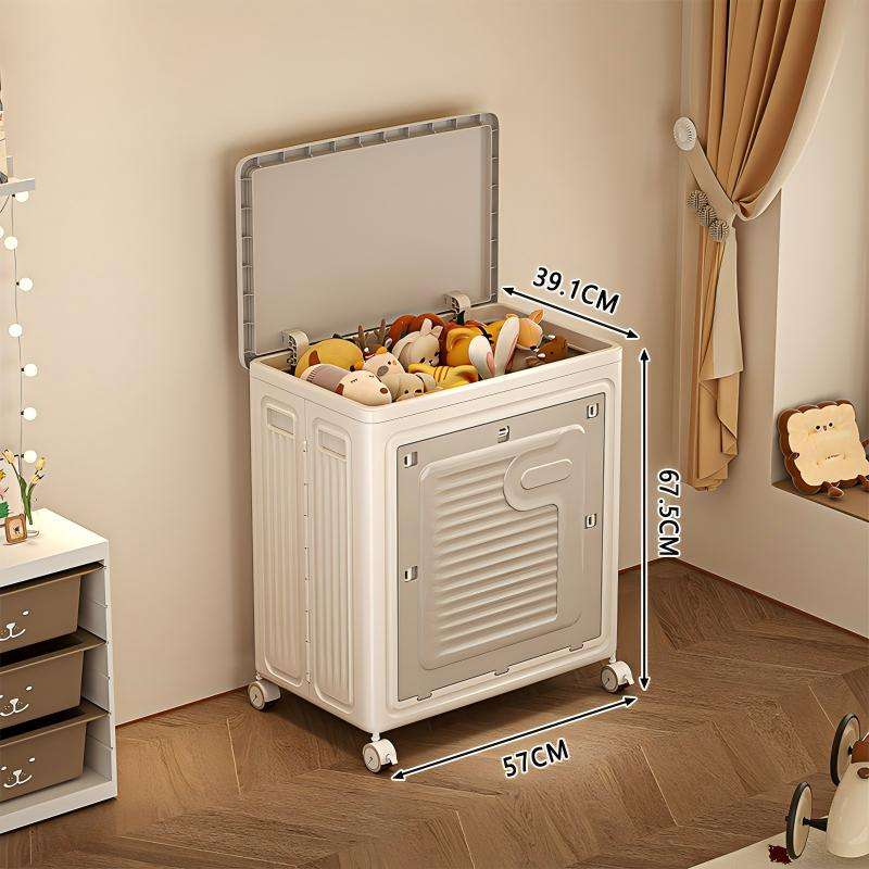 Large Foldable PP Storage Cabinet and Laundry Basket, 66 x 45 x 70 cm