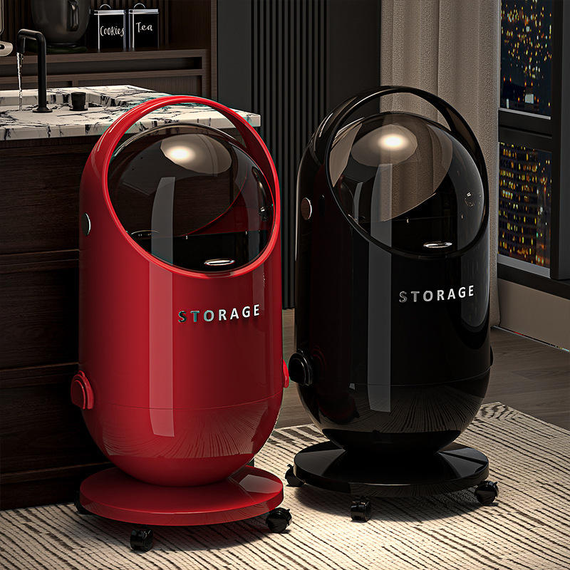 Light-Luxury Barrel-Shaped Waste Bin with Dual-Opening Lid - No Bending