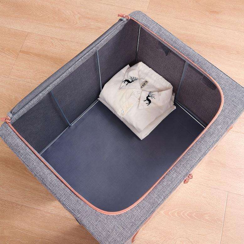Modern Foldable Cotton-Linen Clothes Storage Box, 100 L - Wardrobe Organizer