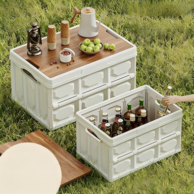 Foldable PP Car Boot Storage Box, 51 x 34 x 29 cm - Camping and Trunk Organizer