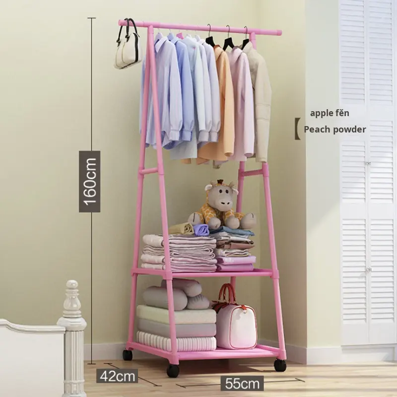 3-Layer Removable Carbon Steel Coat and Hat Rack - Bedside Hanging Storage