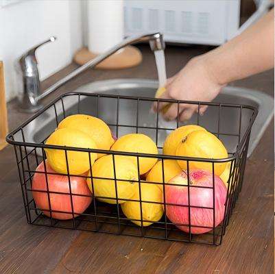 Modern Iron Rectangular Storage Basket - Eco-Friendly Multi-Purpose Organizer