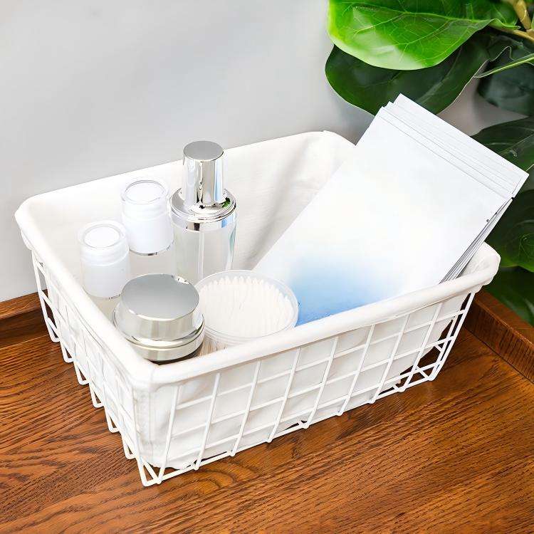 Modern Iron Rectangular Storage Basket - Eco-Friendly Multi-Purpose Organizer