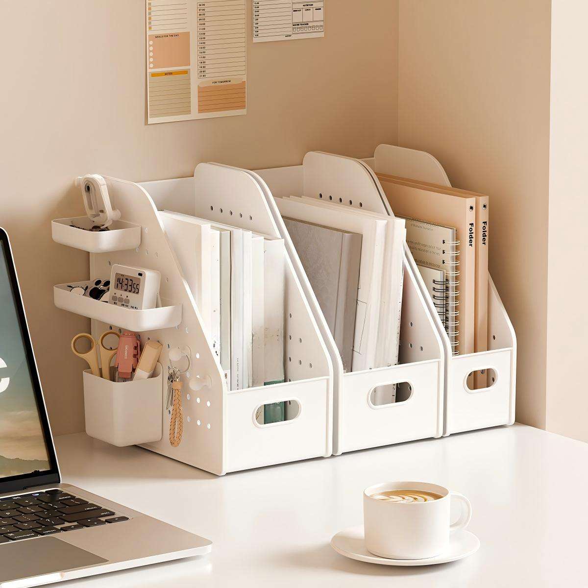 PP Desktop Storage Basket for Student Dorm and Office, 14.6 x 26.8 x 30 cm