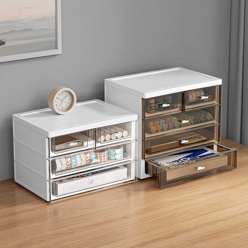 Drawer-Type Stackable PP Office Desk Organizer, 35 x 25 x 31 cm