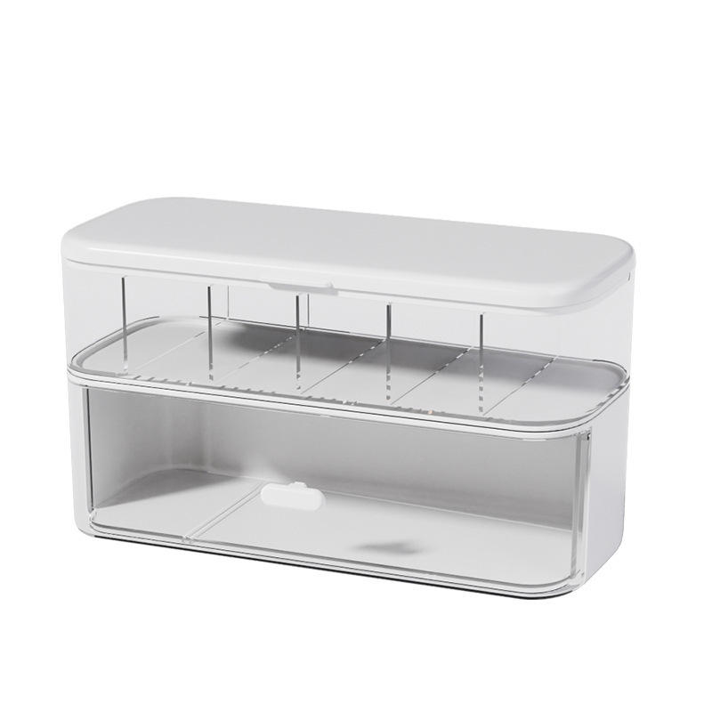 Stackable PP Office Cable and Charger Storage Box, 28 x 18 x 15 cm, 1 L