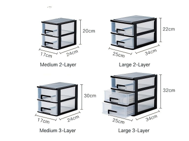 Transparent Multi-Layer Drawer Storage Box - PP Organizer for Cosmetics and Office